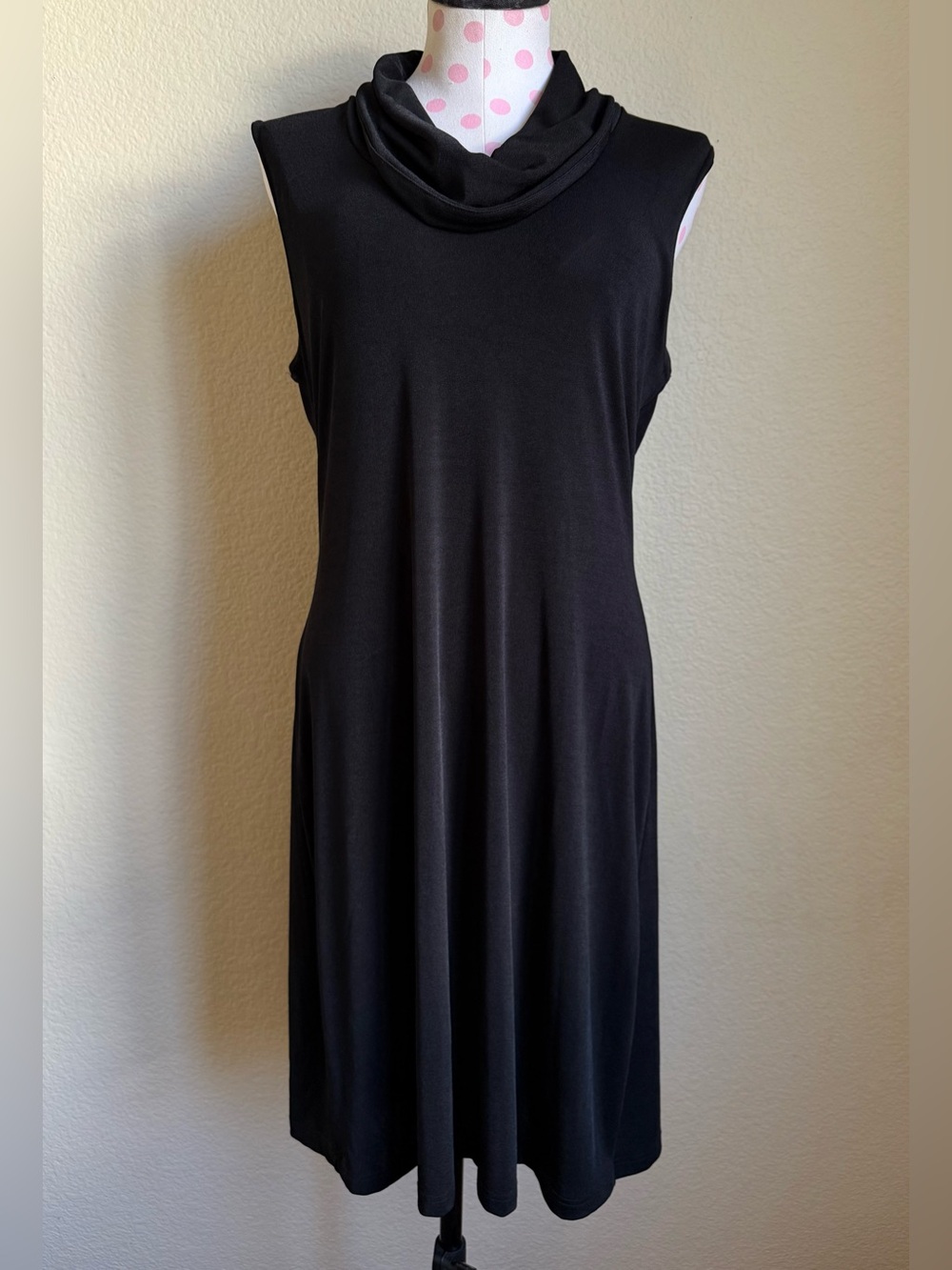 Expressions Black Sleeveless Cowl Neck Midi Dress